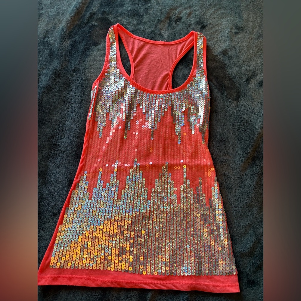 Deb Hot Pink Sequin Tank Top